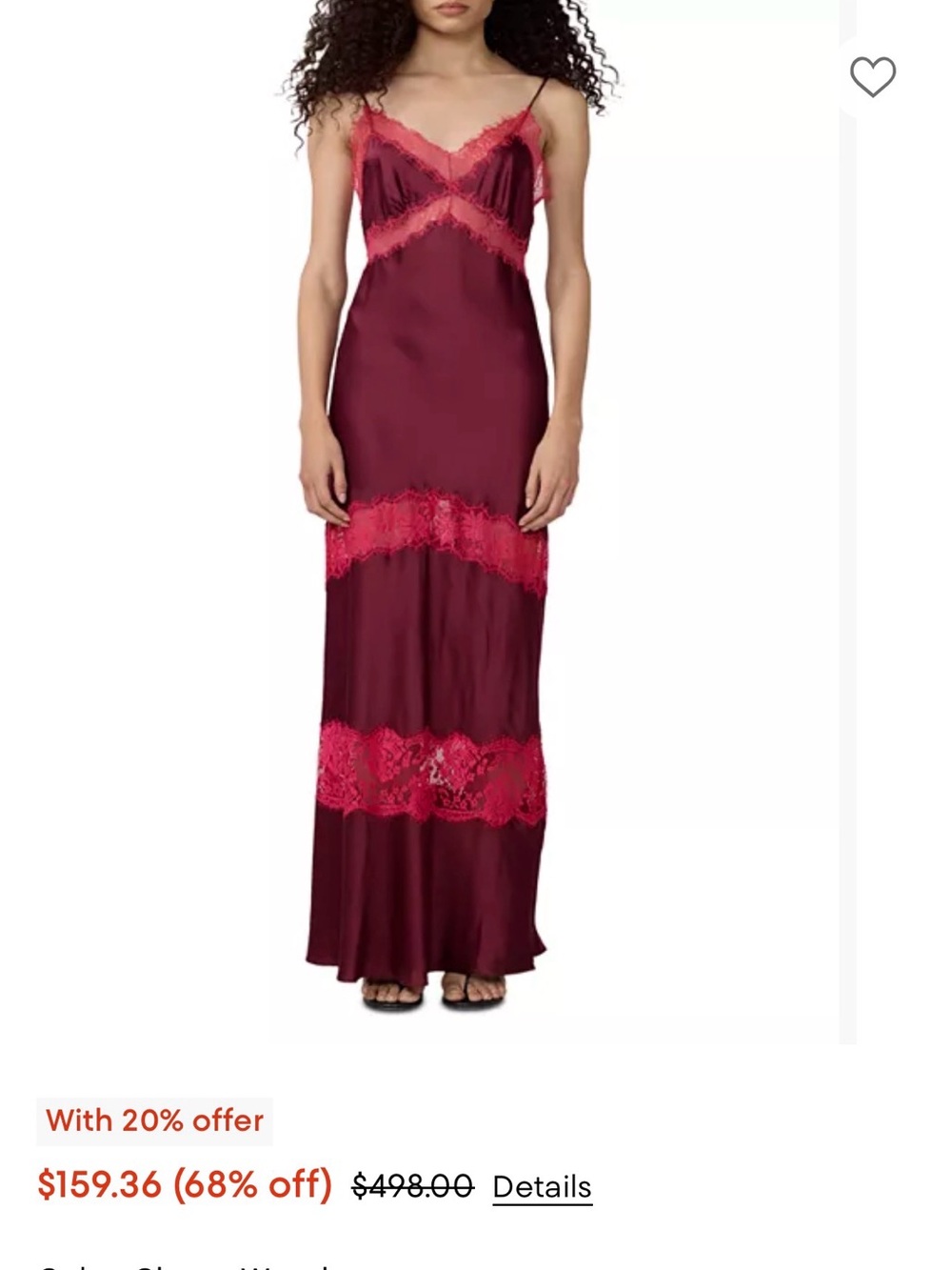 Diane Von Furstenberg Eden dress Burgundy Slip with Hot Pink Lace Trim